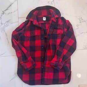 Gap red and navy soft plaid button girls size medium